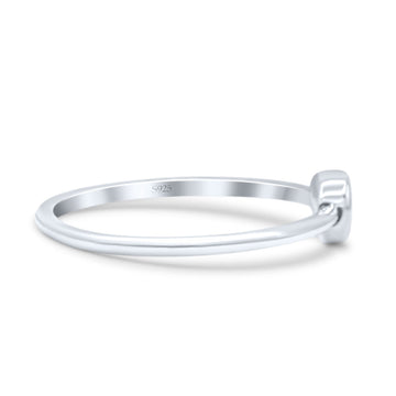 Ocean Engraved Style Oxidized Sunset Beach Minimalist Band Thumb Ring